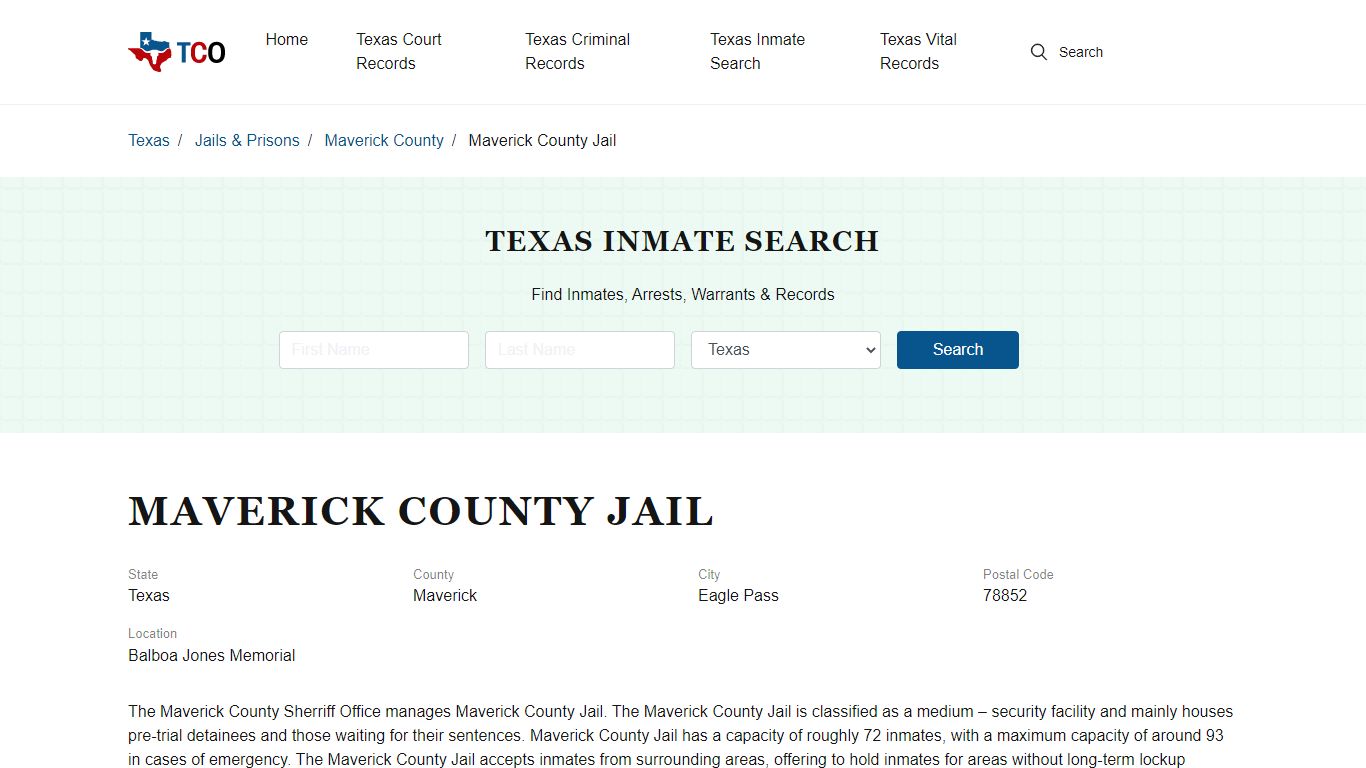 Maverick County Jail in Eagle Pass, TX - Contact Information and Public ...